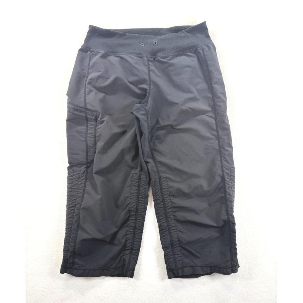 Zella Women's Size 4 Black Cropped Athletic Cargo Pants Ruched Pocket